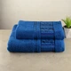 Набір рушників для сауни 2шт GM Textile 50х90см, 70х140см BambooN 450г / м2 (Синій) - зображення 1