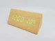 Настольные часы-будильник Wooden 861 светодиодные Led цифровые с термометром USB Желто-зеленый (100020) - изображение 1