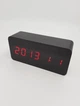 Настольные часы-будильник LED цифровые от USB с термометром Wooden 862 Черный-красный (100018) - изображение 2