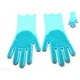 Универсальные перчатки силиконовые для уборки KITCHEN GLOVES Губка-перчатки кухонные Голубые (zx-5511) - изображение 1