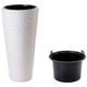 Горшок для цветов Form-Plastic Diament Slim-30 белый со вставкой (2930-011) - изображение 2