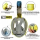 Маска для сноркелинга TheNice EasyBreath-III на все лицо для дайвинга с креплением для камеры S / M Желтый - изображение 4