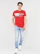 Футболка хлопковая длинная мужская Tommy Hilfiger 10645.4 S Красная - изображение 3