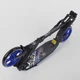Самокат алюминиевый Best Scooter с PU колесами, 2 аммортизаторами Black/Blue (92088) - изображение 3