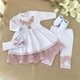 Костюм BetiS "Світлинка" д.р. Туніка,лосини,пов'язка,пінетки Білий/пудра Інтерлок 27686763 Зріст 68-44 - изображение 1