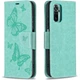 Чехол-книжка с рисунком UniCase Butterfly Pattern для Xiaomi Redmi Note 10 / Note 10s / Poco M5s - Cyan - изображение 1