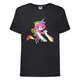 Футболка детская Радужная Кошка 002 (Rainbow Cat) черная (RNC blc 002) 140 см - изображение 1