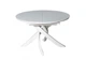 Стол обеденный раскладной в гостиную, кухню Caezar 120х120(+40) стекло + МДФ белый/металл белый Евродом - изображение 2
