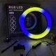 Кольцевая светодиодная цветная лампа RGB LED MJ26 Набор блогера селфи кольцо со штативом 2.1 метр и пульт переключения (333) - изображение 7