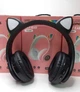 Беспроводные Bluetooth наушники CXT-B39 Cat Ear с ушками и LED подсветкой Черный - изображение 3