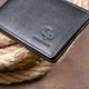 Мужское кожаное портмоне с зажимом для денег без застежки GRANDE PELLE 11295 Черное - изображение 3