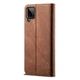 Чехол-книжка с кармашками UniCase Jeans Wallet для Samsung Galaxy A12 (A125) / A12 Nacho (A127) / M12 (M127) - Brown - изображение 3