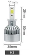 Комплект LED ламп H3 12V, 36W, 3800Lm Світлодіодні лампи C6 вентилятор (авиац. алюмін. профілю.) - зображення 6