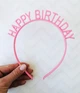 Аксесуар-обруч для волосся "Happy Birthday" рожевий (202028) - зображення 1