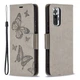 Чехол-книжка с рисунком UniCase Butterfly Pattern для Xiaomi Redmi Note 10 Pro - Grey - изображение 2
