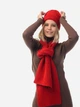 Комплект (шапка + шарф) женский SVTR 933 One Size Красный (0933000034) - изображение 5