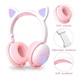 Беспроводные наушники "CAT" BK1 с кошачьими ушками и LED лапками WHITE+PINK - изображение 2