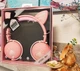 Бездротові навушники "CAT" BK1 з котячими вушками і LED лапками PINK - зображення 2