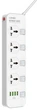 Мережевий фільтр-подовжувач LDNIO SC4408 4 розетки/4 USB 2 м White (SC4408) - зображення 1