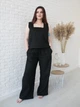 Льняные брюки Палаццо черные L - linen island (132006) - изображение 1