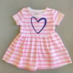 Літнє плаття Minoti Stripe Heart 13146 92см Білий в рожеву смужку - зображення 1