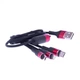Тканевый Кабель Быстрой Зарядки И Синхронизации 3 В 1 - Lightning Micro USB Type-C black with red 6980065165859 - изображение 7