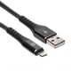 Тканевый Кабель Iphone Для Быстрой Зарядки И Синхронизации На iPhone З Коннектором Lightning IPhone 3A Black 6980065165927 - изображение 3