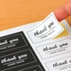 Наклейки Thank you hand made 26*50 мм. черно-белые 8 штук/набор - изображение 6