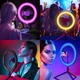 Разноцветная кольцевая LED лампа 20 см с держателем для смартфона UKC MJ20 RGB - изображение 8