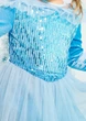 Платье Эльзы с длинными велюровыми рукавами 8 лет (128 см) 3226-light blue голубой цвет - изображение 7