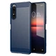 Чохол Lenuo Carbon Fiber для Sony Xperia 1 II Navy Blue - изображение 1