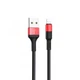 Зарядний кабель для зарядки айфона Lightning Hoco X26 Red Black 1м - зображення 3
