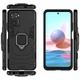 Чехол Fiji Ring для Xiaomi Redmi Note 10 / Note 10S бронированный бампер с кольцом черный - изображение 3