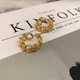 Серьги полукольца цепь золотистые - изображение 1