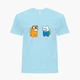 Дитяча футболка Амонг Ас Час Пригод Фінн і Джейк пес (Among Us Adventure Time Finn & Jake the dog) (25186-2414) 134-140 см Бавовна Блакитний - зображення 1