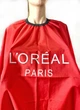 Перукарська накидка пеньюар Loreal для стрижки волосся в професійних салонах, Барбер пеньюар червоний - зображення 3