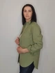 Жіноча лляна сорочка оверсайз Пан Кафтан Оливкова 48/50 - зображення 2