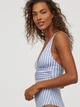 Купальник слитный женский H&M 8117779bw 50 Бело-голубой (2030000100194) - изображение 4