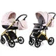 Детская коляска 2в1 Mioobaby ZOOM универсальная для новорожденных и до 3 х лет розовая с золотыми линиями - изображение 1