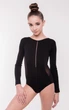 Купальник для гимнастики и хореографии WorldG GRASE-128-134 с длинным рукавом из трикотажа черный - изображение 1