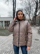Зимняя женская куртка с капюшоном эко кожа K&ML 07 (42-48) Какао (07 - 02) - изображение 5