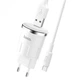 Мережевий зарядний пристрій Hoco C37A Thunder c кабель Micro USB 1м 1USB 2.4 A White - зображення 1