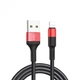 Зарядний кабель для зарядки айфона Lightning Hoco X26 Red Black 1м - зображення 2