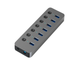 USB хаб Blueendless BS-HU701 USB 3.0 7 портів алюмінієвий з блоком живлення hub концентратор - зображення 1
