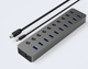 USB хаб Blueendless BS-HU101 USB 3.0 10 портів алюмінієвий з блоком живлення hub концентратор - зображення 3