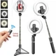 Кольцевая LED лампа для селфи Ring Light Selfie stick L07 Селфи палка Bluetooth (тренога) с подсветкой на аккумуляторе на 3 режима с пультом - изображение 6