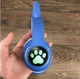 Беспроводные Детские Bluetooth наушники с подсветкой с MicroSD с FM-Радио Cat STN-28 с Кошачьими Ушками Синие - изображение 4