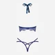 Эротический комплект женский Obsessive Flowlace set L/XL Синий (5901688229323) - изображение 8