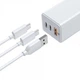 Блок питания Baseus GaN 2 PRO Quick Charger 65W (2 Type-С+USB) + кабель USB-C 100W для MacBook/Asus/Lenovo/HP/Google/Huawei/Samsung White - изображение 3