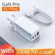 Блок питания Baseus GaN 2 PRO Quick Charger 65W (2 Type-С+USB) + кабель USB-C 100W для MacBook/Asus/Lenovo/HP/Google/Huawei/Samsung White - изображение 5